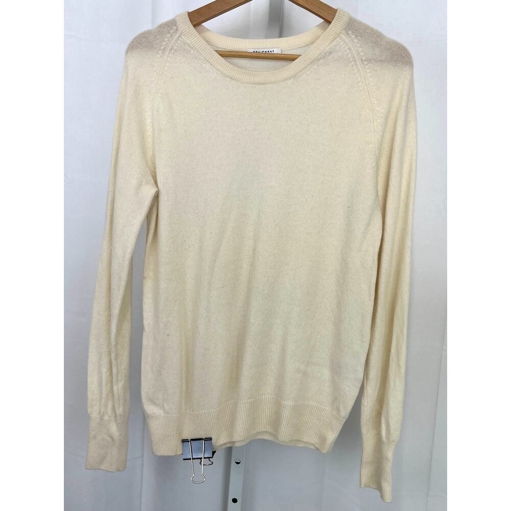 EQUIPMENT Femme Sloane Cashmere Crew Sweater Long Sleeve Pullover Cream Size M
